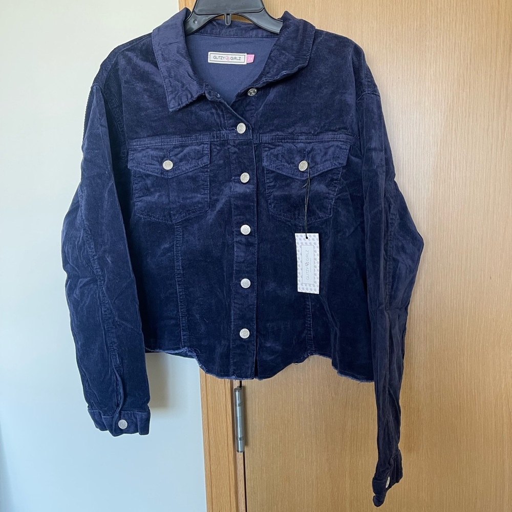 2 for $40 Blue corduroy crop jacket
